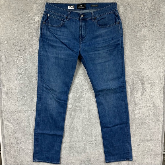 7 For All Mankind Other - 7 For All Mankind Luxe Performance “The Straight” Size 36 Blue Stretch Denim